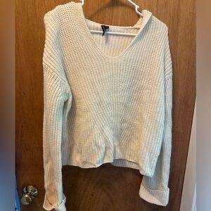 Moon and Madison L cream hooded sweater